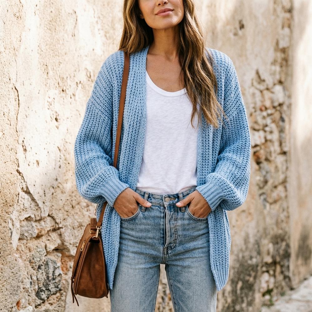 Heidi Outlet - Danor | Grobgestrickter Offener Cardigan