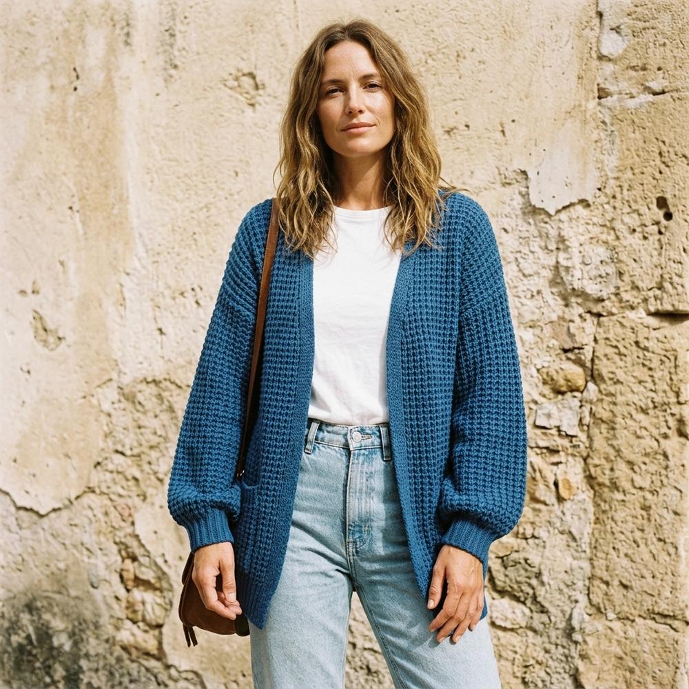 Heidi Outlet - Danor | Grobgestrickter Offener Cardigan
