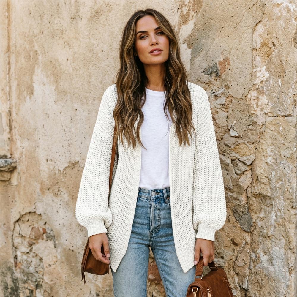 Heidi Outlet - Danor | Grobgestrickter Offener Cardigan
