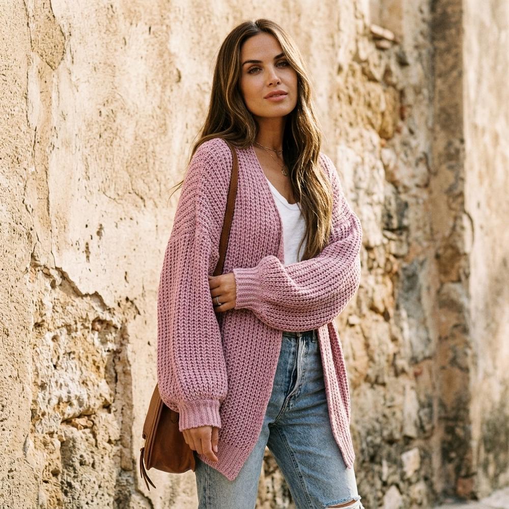 Heidi Outlet - Danor | Grobgestrickter Offener Cardigan