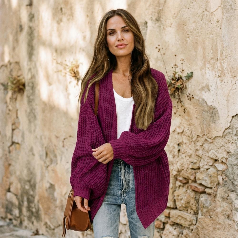 Heidi Outlet - Danor | Grobgestrickter Offener Cardigan