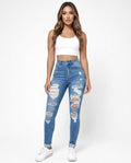 Heidi Outlet - Tanor | Zerrissene Enganliegende Hose Damen