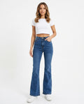 Heidi Outlet - Lolan | Hochgeschnittene Ausgestellte Hose Damen