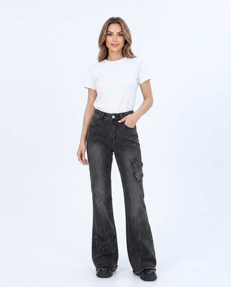 Heidi Outlet - Zever | Ausgestellte Verwaschene Hose Damen