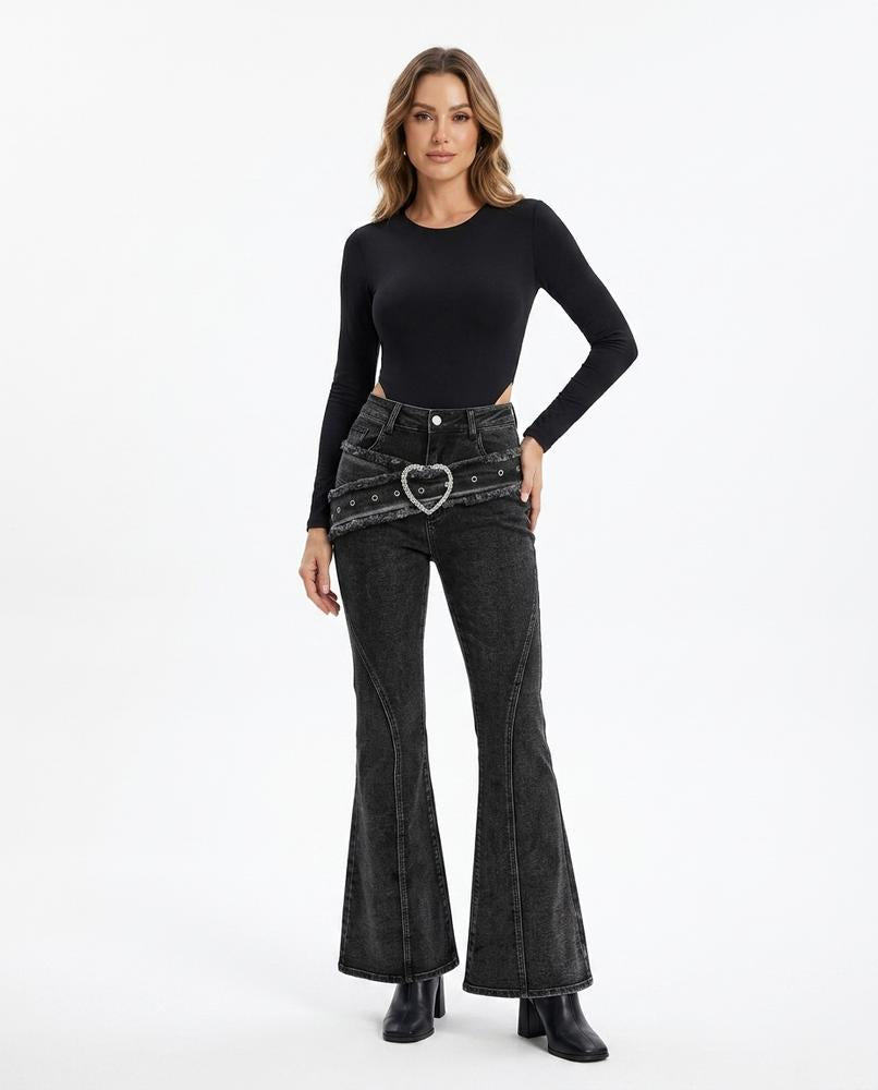 Heidi Outlet - Ronav | Ausgestellte Taillenhohe Hose Damen