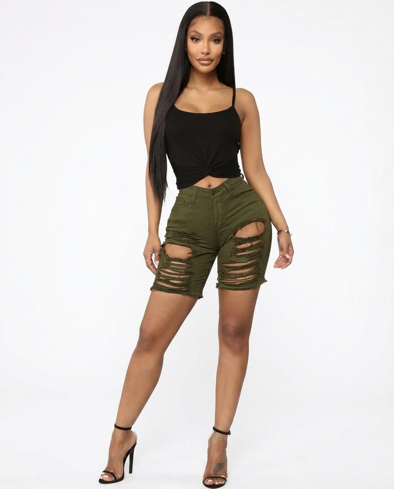 Heidi Outlet - Riron | Zerrissene Kurze Hose Damen