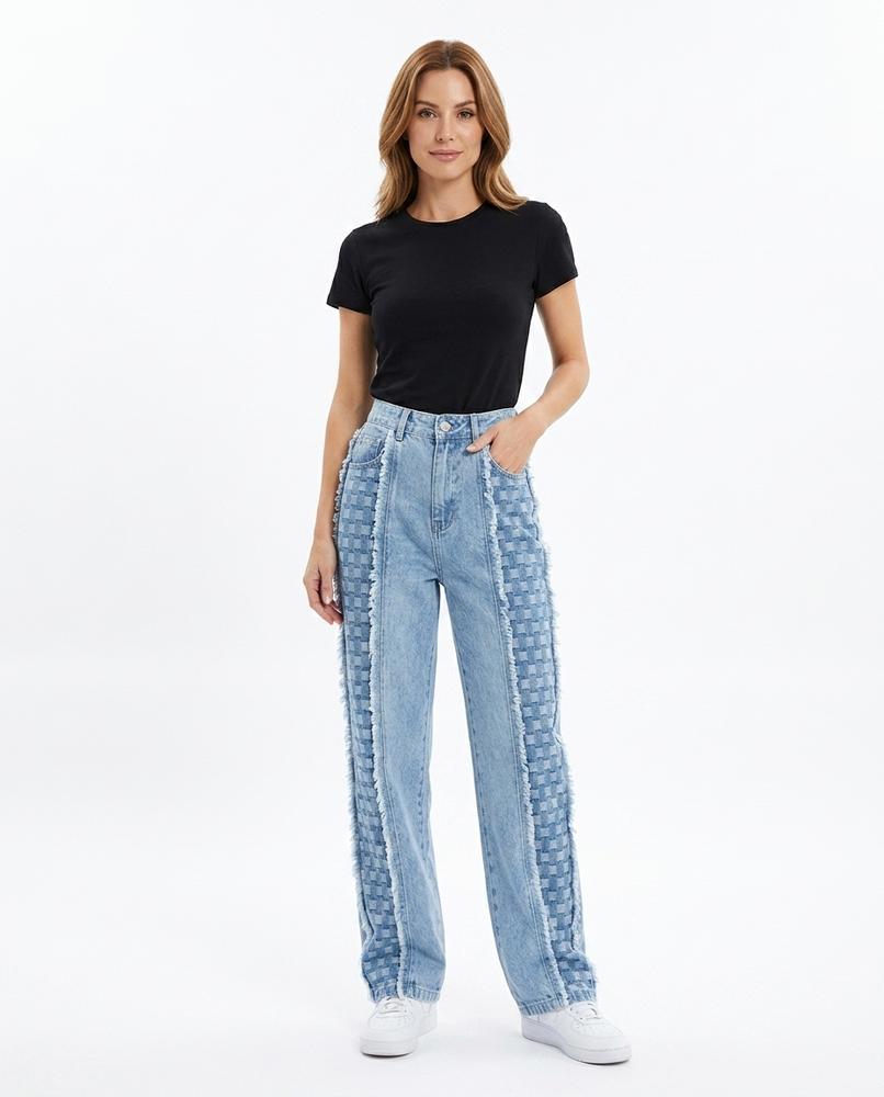 Heidi Outlet - Daven | Weit Geschnittene Ausgefranste Hose Damen