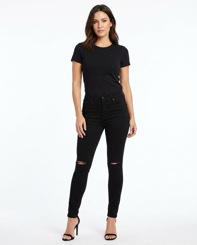 Heidi Outlet - Lomon | Enganliegend Zerrissen Hose Damen