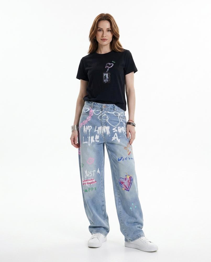 Heidi Outlet - Zamar | Weit Geschnittene Bedruckte Hose Unisex
