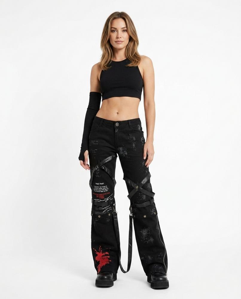 Heidi Outlet - Samin | Gerade Geschnittene Verzierte Hose Unisex