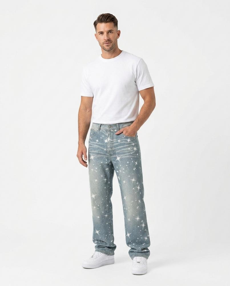 Heidi Outlet - Nolor | Strassbesetzte Weitgeschnittene Hose Unisex
