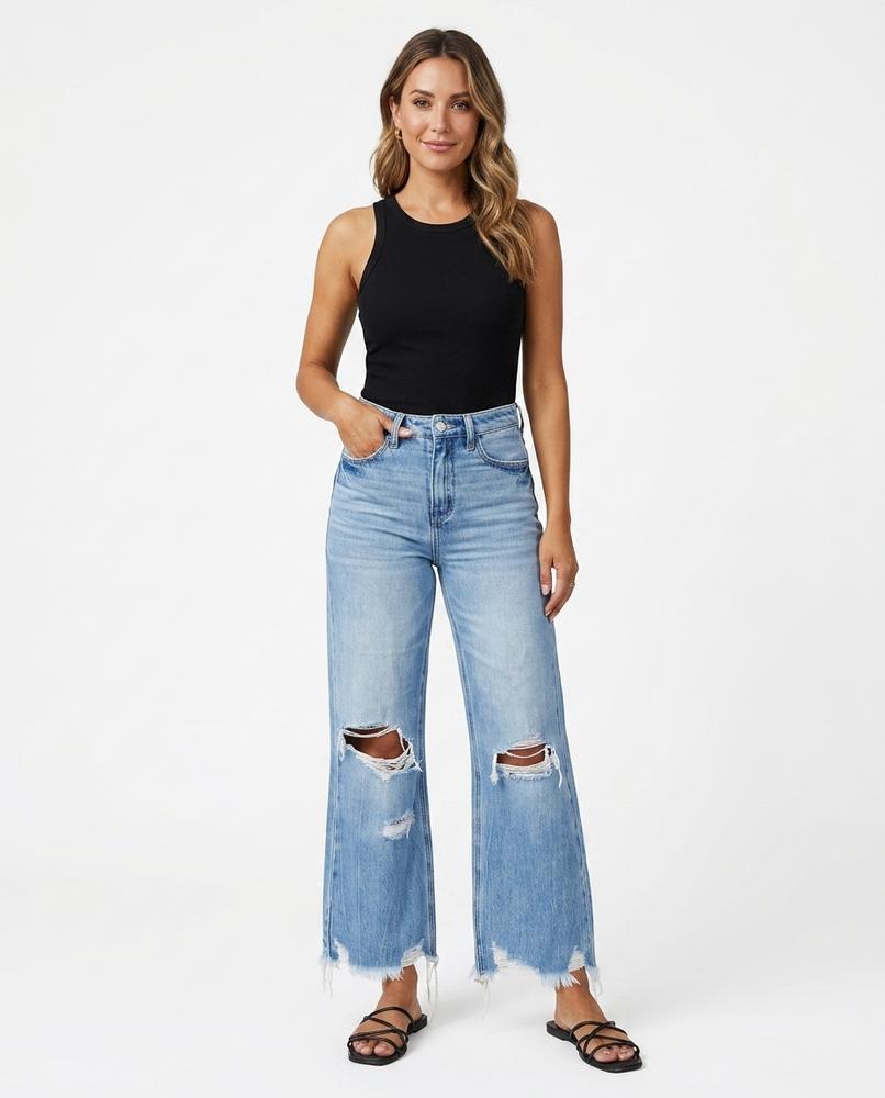 Heidi Outlet - Tivan | Gerissene Baumwoll Hose Damen
