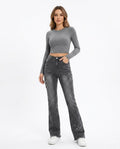 Heidi Outlet - Keran | Ausgestellte Ausgefranste Hose Damen