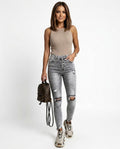 Heidi Outlet - Kavel | Gerissen Hochgeschnitten Hose Damen