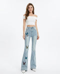 Heidi Outlet - Covin | Ausgestellte Bestickte Hose Damen