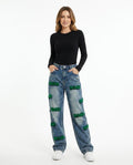 Heidi Outlet - Lahal | Applizierte Gerade Geschnittene Hose Unisex
