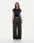 Heidi Outlet - Marel | Gemustert Weit Geschnitten Hose Unisex