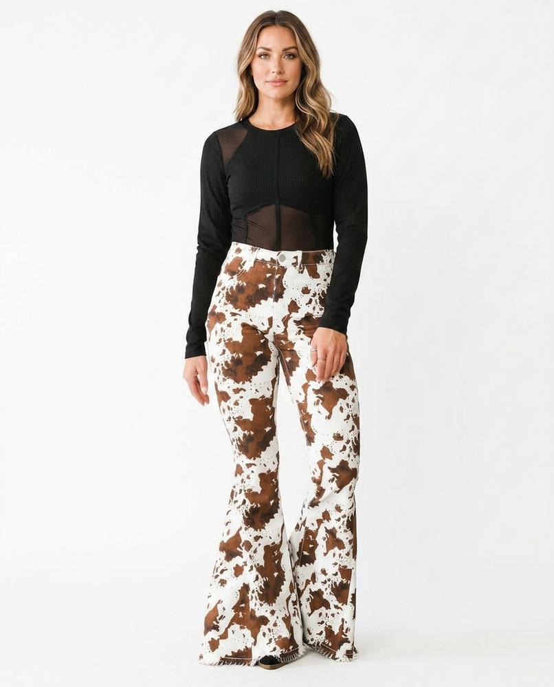 Heidi Outlet - Elkar | Ausgestellte Gemusterte Hose Damen