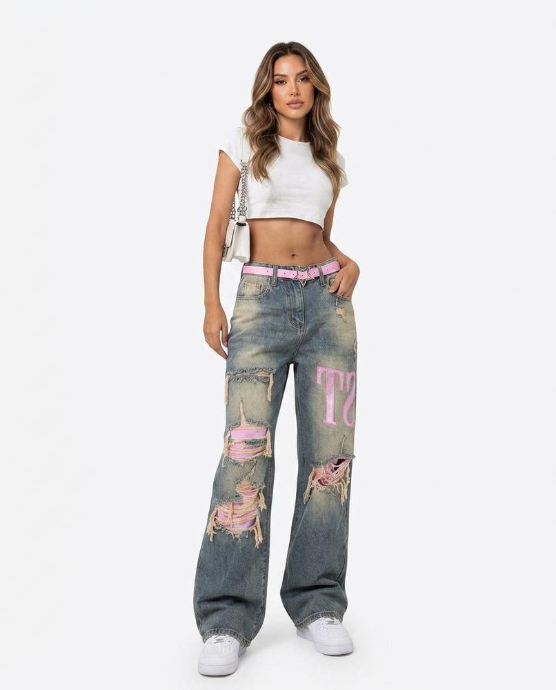 Heidi Outlet - Samon | Zerrissene Denim Hose Damen