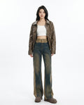 Heidi Outlet - Arlen | Zweifarbige Gerade Geschnittene Hose Damen