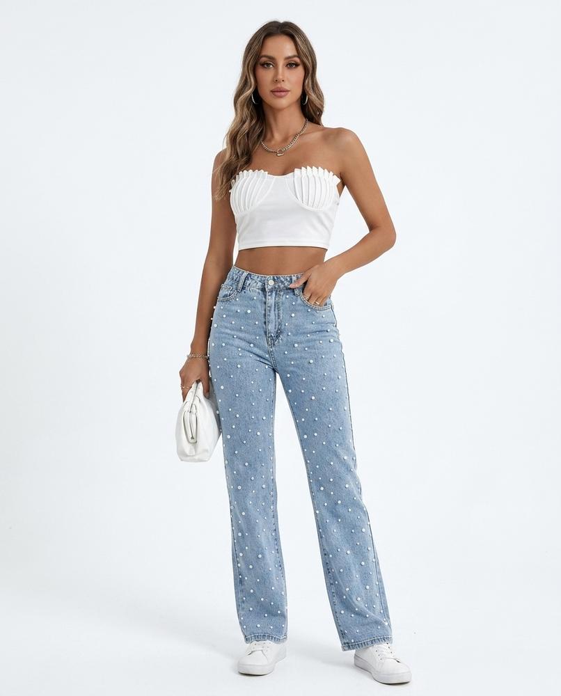 Heidi Outlet - Daser | Ausgestellt Perlenbesetzt Hose Damen
