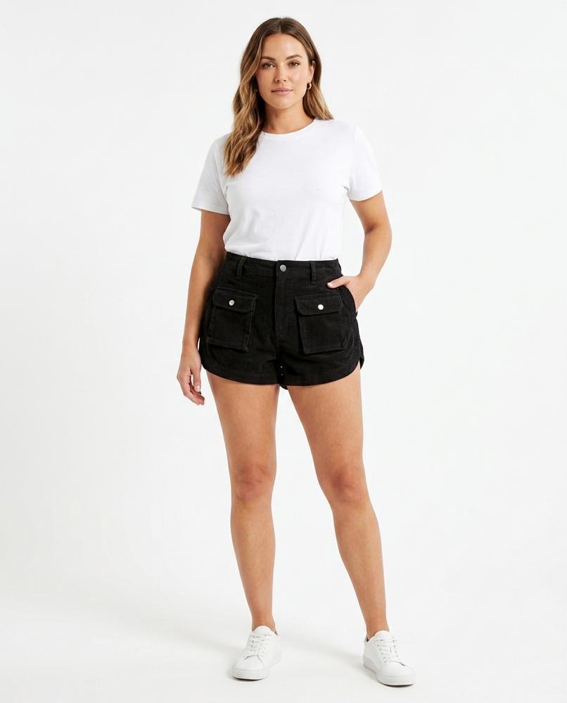 Heidi Outlet - Yosin | Gerippte Kurz Geschnittene Hose Damen