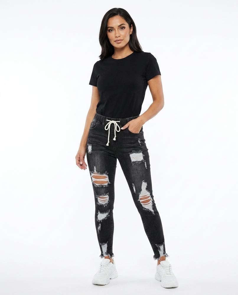 Heidi Outlet - Mitor | Zerrissene Elastische Hose Damen