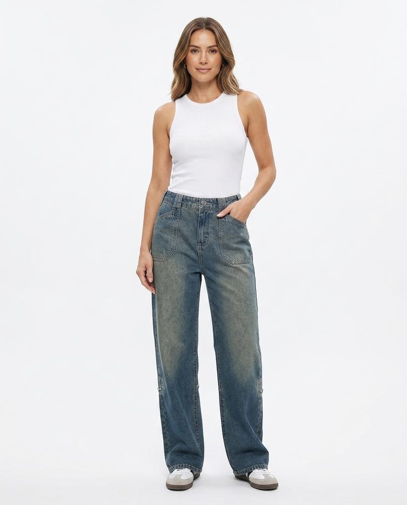Heidi Outlet - Damor | Weit Geschnittene Denim Hose Damen