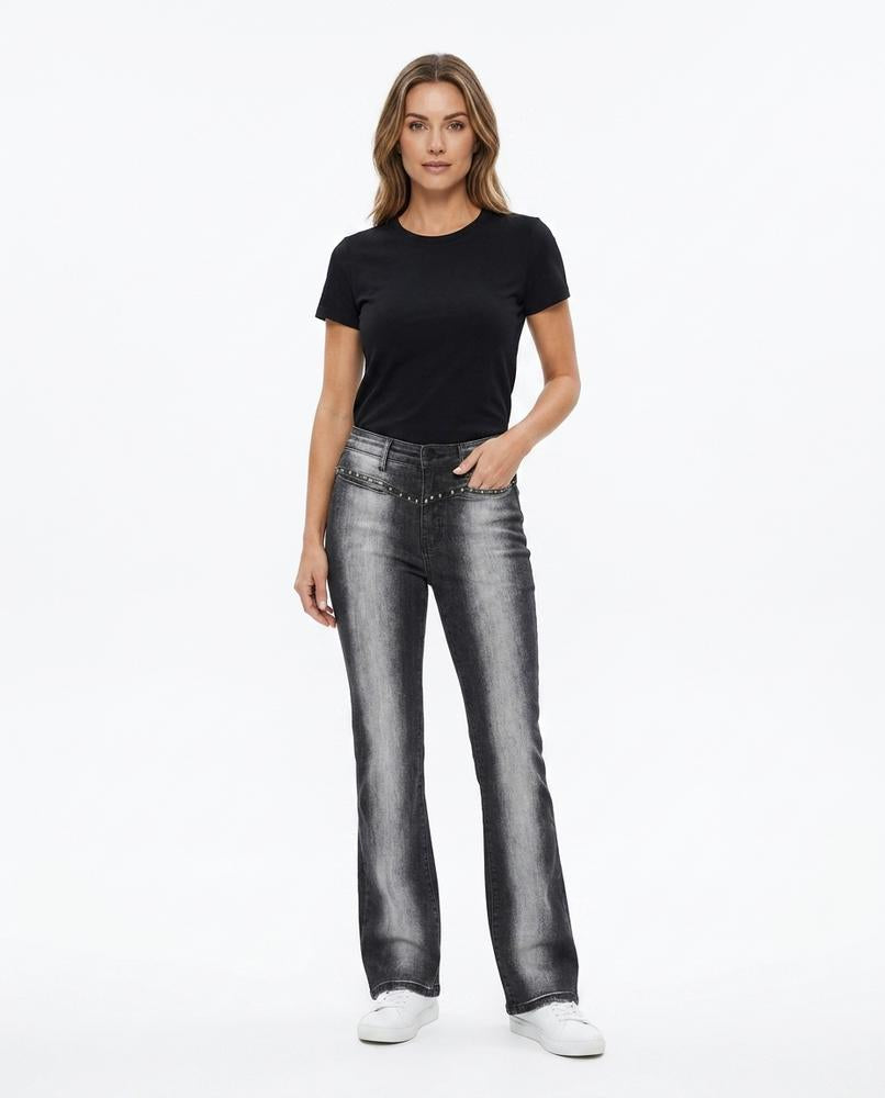 Heidi Outlet - Nisil | Nietenbesetzt Verwaschen Hose Unisex