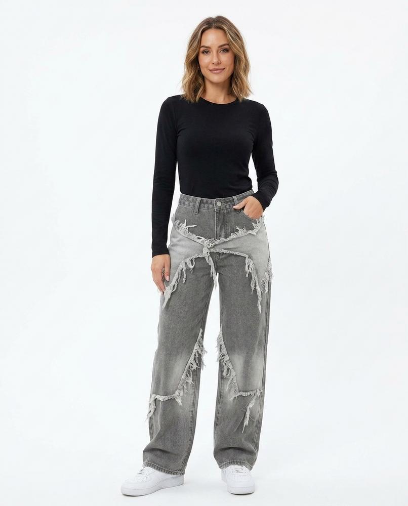Heidi Outlet - Ellom | Destrukturierte Weite Hose Damen