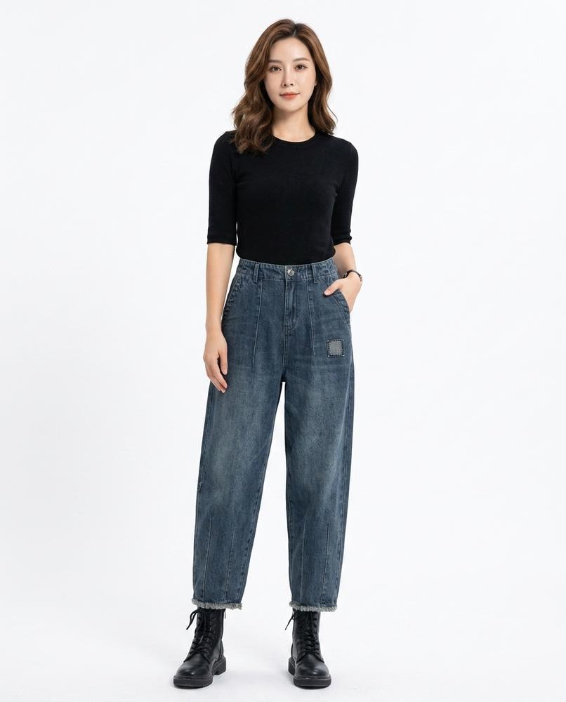 Heidi Outlet - Vimer | Weit Geschnittene Knöchellange Hose Damen