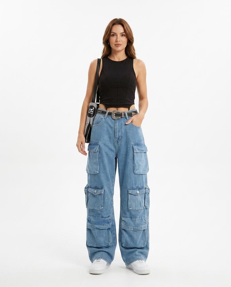 Heidi Outlet - Ellen | Gewaschene Weit Geschnittene Hose Unisex