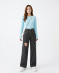 Heidi Outlet - Zelar | Weit Geschnittene Baumwoll Hose Damen