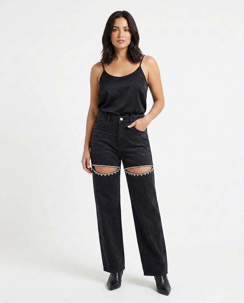 Heidi Outlet - Vihal | Ausgeschnittene Weit Geschnittene Hose Damen