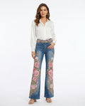 Heidi Outlet - Lelen | Ausgestellte Bestickte Hose Damen
