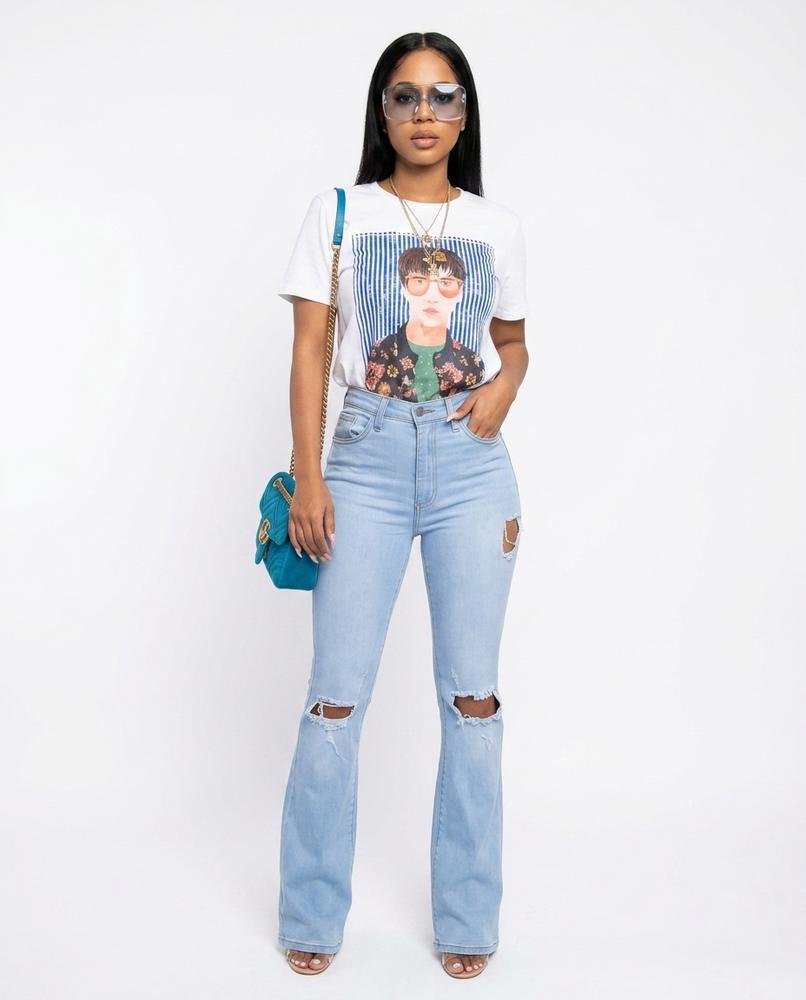 Heidi Outlet - Venor | Zerrissene Ausgestellte Hose Damen