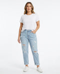 Heidi Outlet - Yorel | Zerrissene Baumwoll Hose Damen