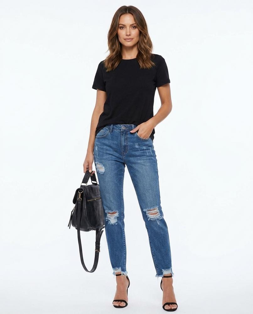 Heidi Outlet - Keram | Zerrissene Knöchellange Hose Damen