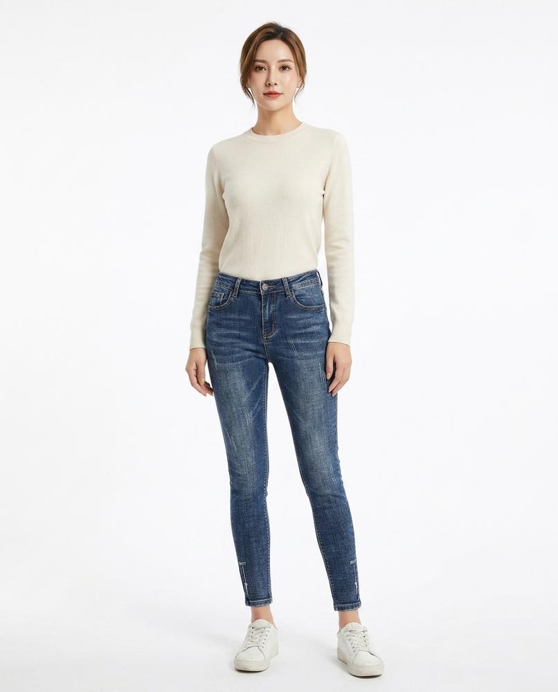 Heidi Outlet - Casan | Bestickte Schmal Geschnittene Hose Damen