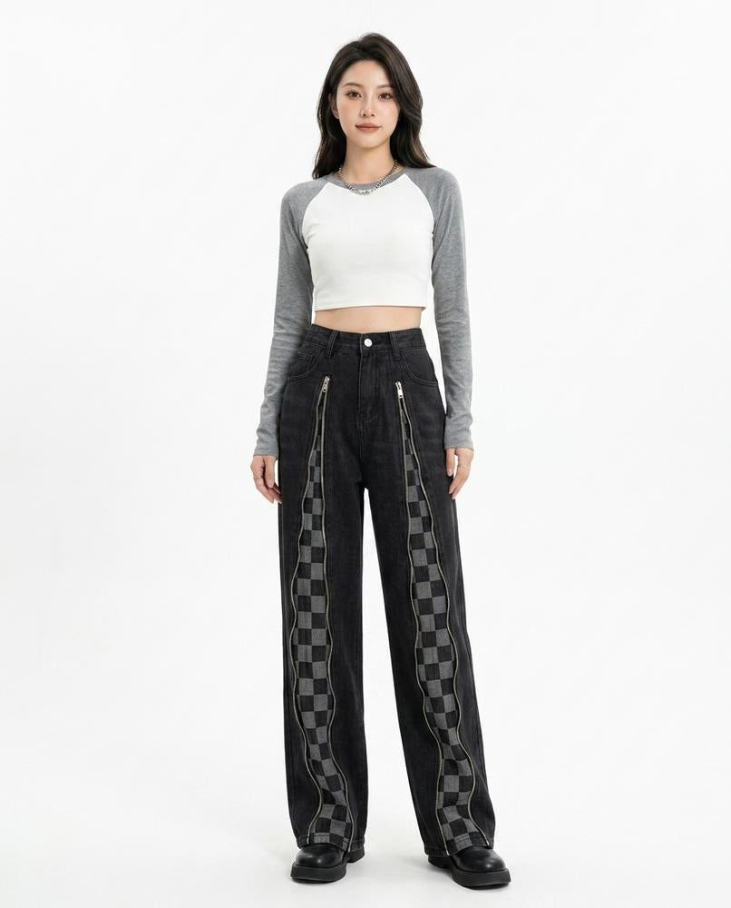 Heidi Outlet - Lysel | Zweigeteilte Karierte Hose Unisex