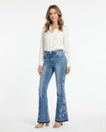 Heidi Outlet - Davin | Bestickte Ausgestellte Hose Damen