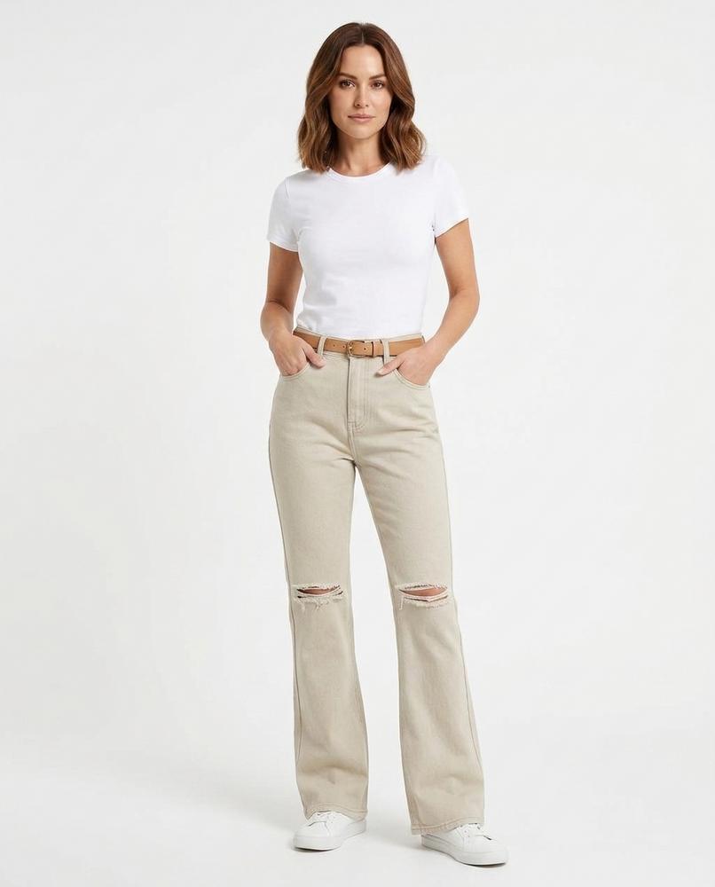 Heidi Outlet - Keser | Ausgestellte Baumwoll Hose Damen