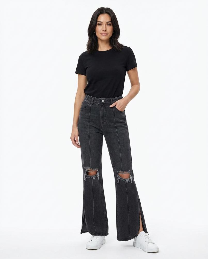Heidi Outlet - Cavin | Ausgestellte Zerrissene Hose Damen