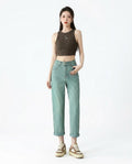 Heidi Outlet - Nemin | Hoch Taillierte Gerade Geschnittene Hose Damen