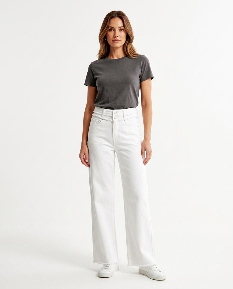 Heidi Outlet - Zedar | Weit Geschnittene Ausgefranste Hose Damen