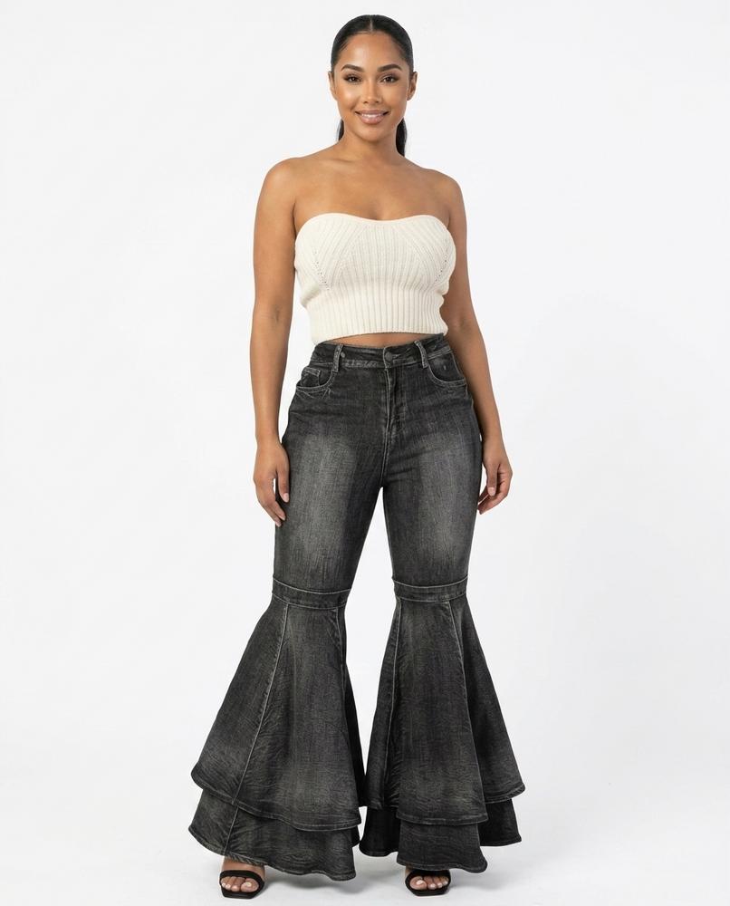 Heidi Outlet - Savel | Ausgestellte Gestufte Hose Damen