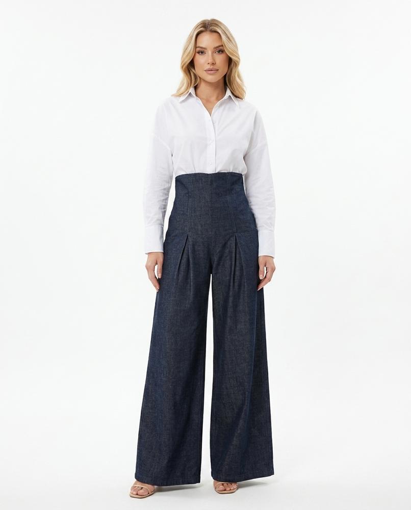 Heidi Outlet - Davar | Hoch Taillierte Weit Geschnittene Hose Damen
