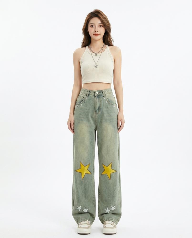 Heidi Outlet - Cavar | Weit Geschnittene Applizierte Hose Unisex