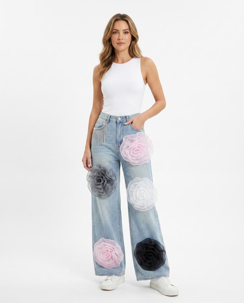Heidi Outlet - Nemir | Applizierte Weit Geschnittene Hose Damen