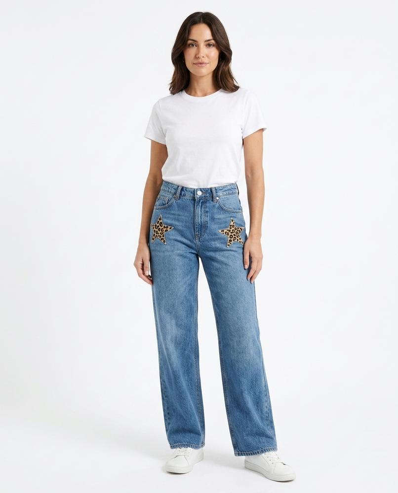 Heidi Outlet - Radar | Applizierte Denim Hose Damen